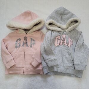 GAP Kids Hoodies in Soft Pink and Heather Gray